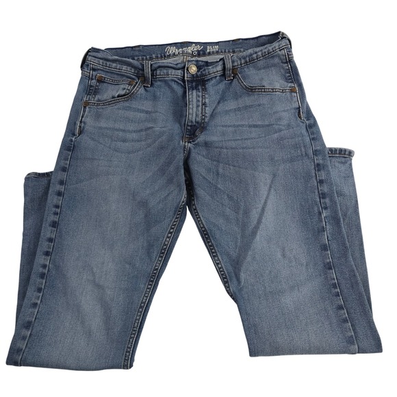 Wrangler Retro Slim Boot Cut Jeans Men's Denim Light Wash Classic 33x32 - Picture 1 of 10